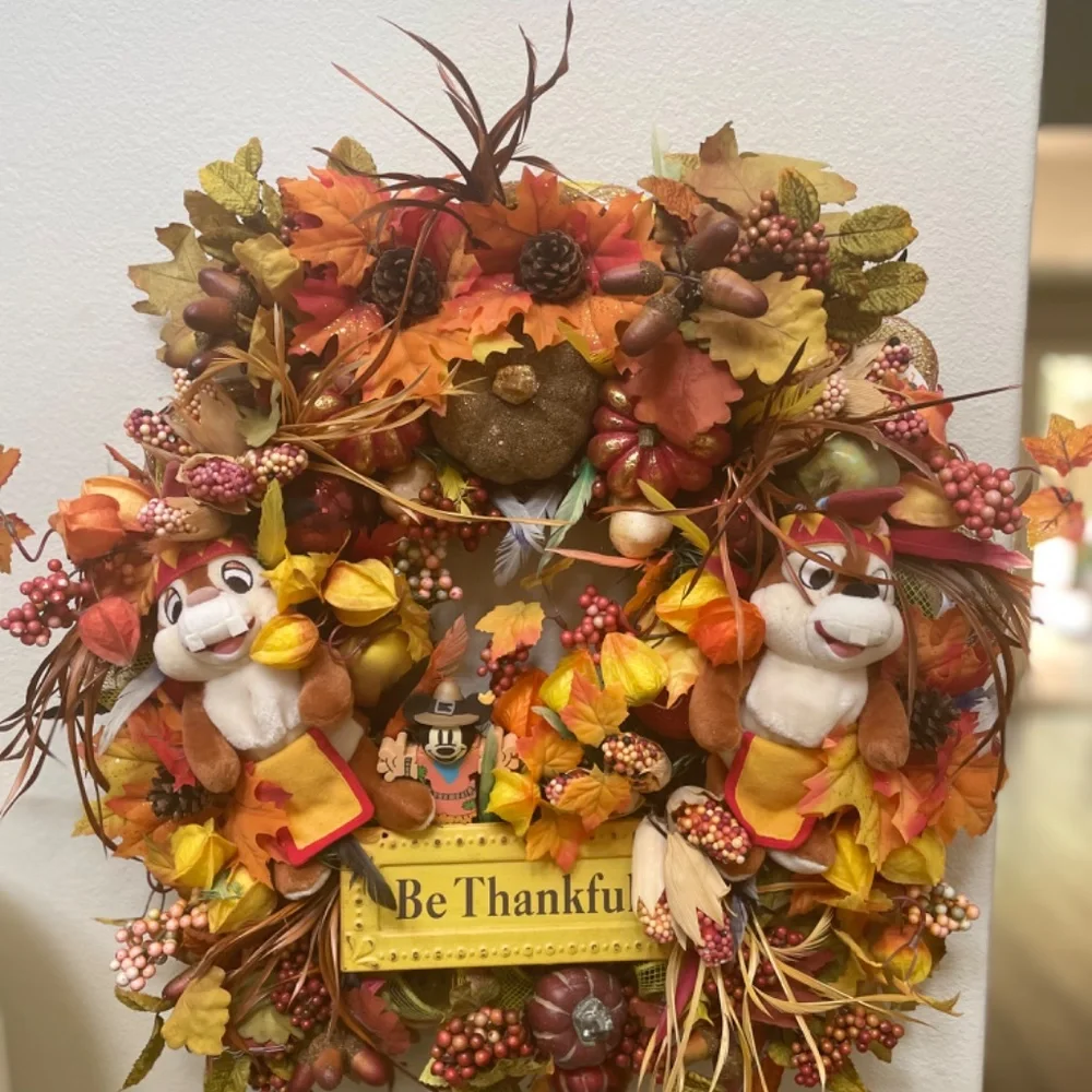 Chip an Dale Thanksgiving/Fall Wreath OOAK!